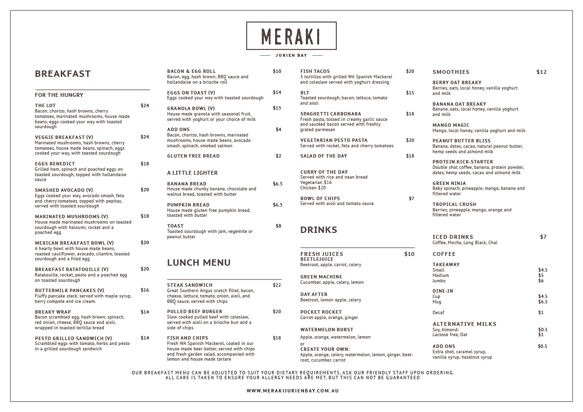 Meraki Cafe Meraki Restaurant Jurien Bay Breakfast, Lunch, Dinner
